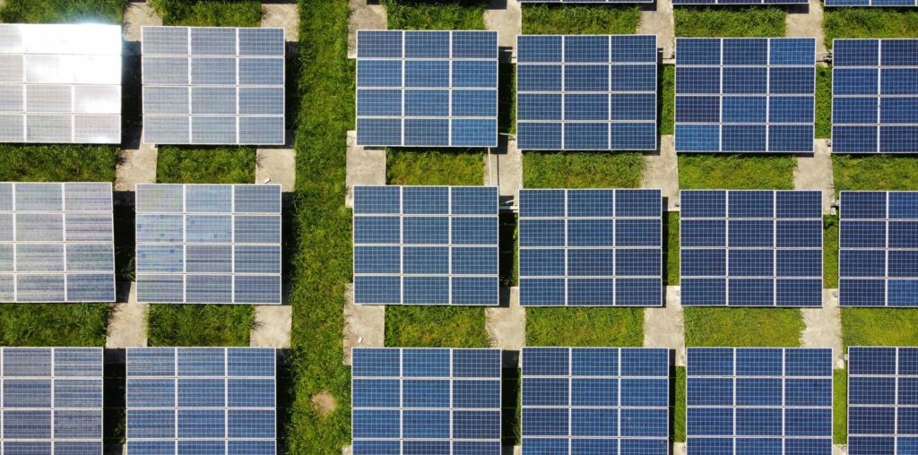 white and blue solar panels